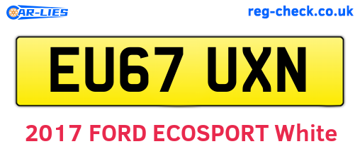EU67UXN are the vehicle registration plates.
