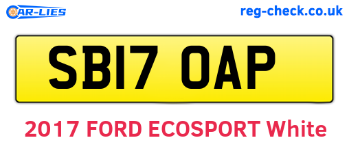 SB17OAP are the vehicle registration plates.