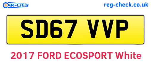 SD67VVP are the vehicle registration plates.