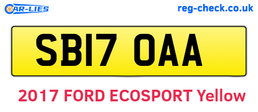 SB17OAA are the vehicle registration plates.