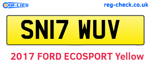 SN17WUV are the vehicle registration plates.