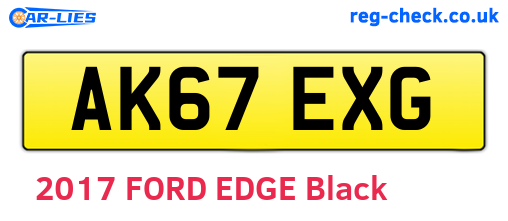 AK67EXG are the vehicle registration plates.