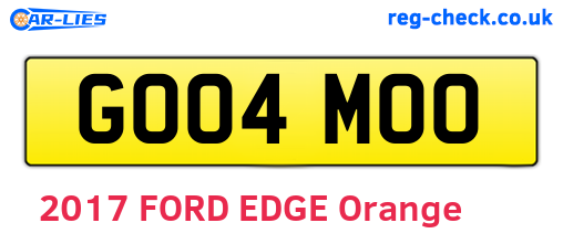 GO04MOO are the vehicle registration plates.
