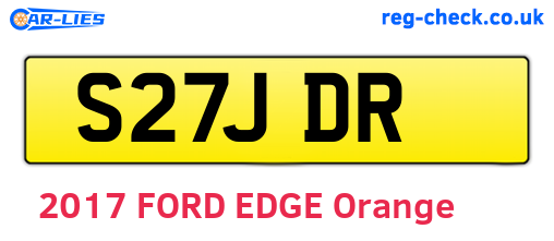 S27JDR are the vehicle registration plates.