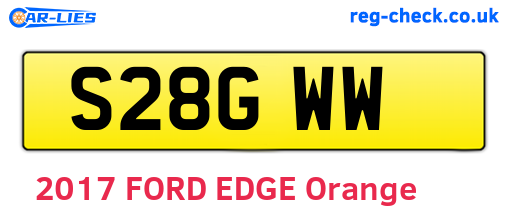 S28GWW are the vehicle registration plates.