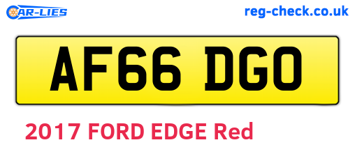 AF66DGO are the vehicle registration plates.