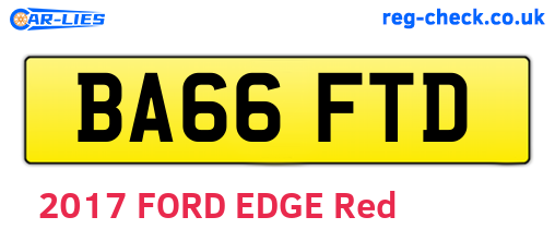BA66FTD are the vehicle registration plates.