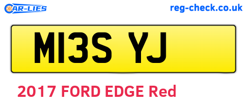 M13SYJ are the vehicle registration plates.