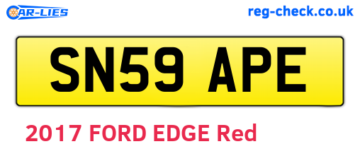 SN59APE are the vehicle registration plates.