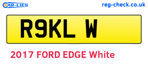 R9KLW are the vehicle registration plates.
