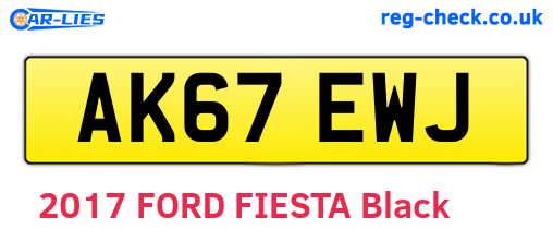 AK67EWJ are the vehicle registration plates.