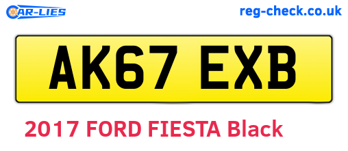 AK67EXB are the vehicle registration plates.