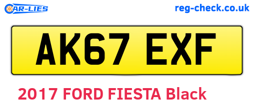 AK67EXF are the vehicle registration plates.