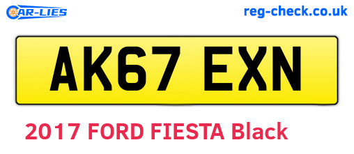 AK67EXN are the vehicle registration plates.