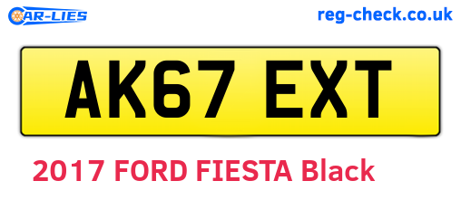 AK67EXT are the vehicle registration plates.