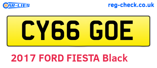 CY66GOE are the vehicle registration plates.