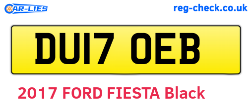 DU17OEB are the vehicle registration plates.