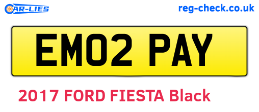 EM02PAY are the vehicle registration plates.