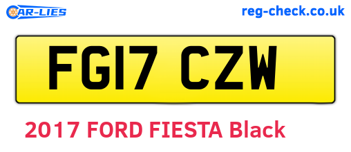 FG17CZW are the vehicle registration plates.