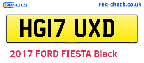 HG17UXD are the vehicle registration plates.