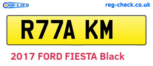 R77AKM are the vehicle registration plates.