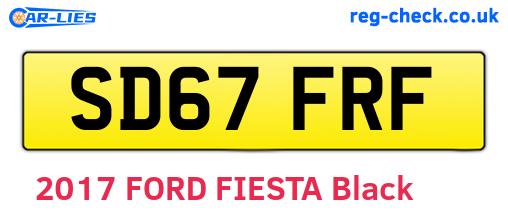 SD67FRF are the vehicle registration plates.