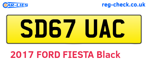 SD67UAC are the vehicle registration plates.