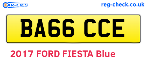 BA66CCE are the vehicle registration plates.