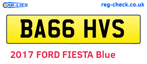 BA66HVS are the vehicle registration plates.
