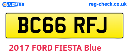 BC66RFJ are the vehicle registration plates.