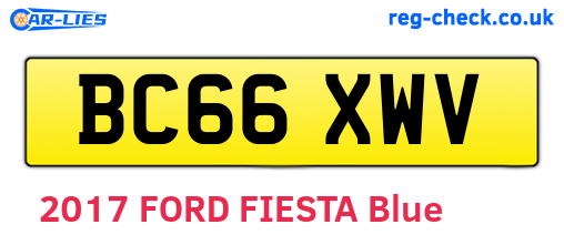 BC66XWV are the vehicle registration plates.