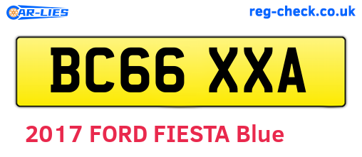 BC66XXA are the vehicle registration plates.