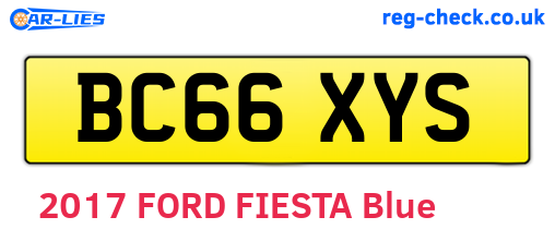 BC66XYS are the vehicle registration plates.