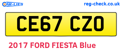 CE67CZO are the vehicle registration plates.