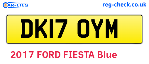 DK17OYM are the vehicle registration plates.
