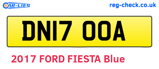 DN17OOA are the vehicle registration plates.