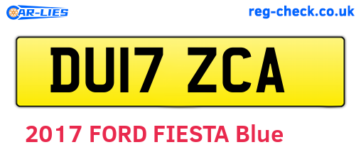 DU17ZCA are the vehicle registration plates.