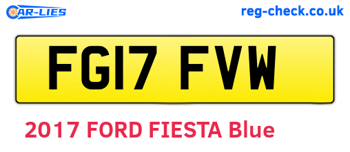 FG17FVW are the vehicle registration plates.