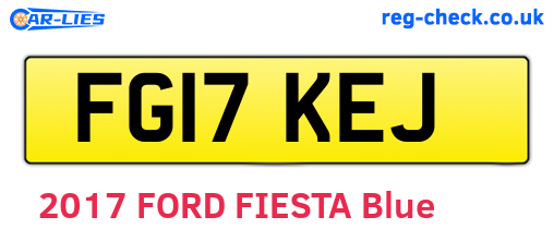 FG17KEJ are the vehicle registration plates.
