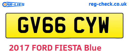 GV66CYW are the vehicle registration plates.