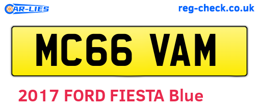 MC66VAM are the vehicle registration plates.