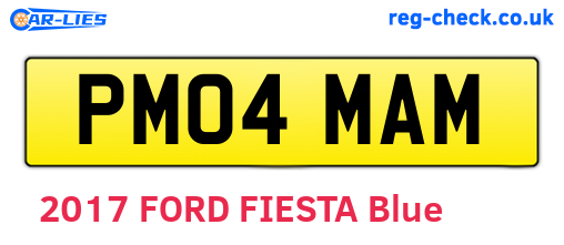 PM04MAM are the vehicle registration plates.