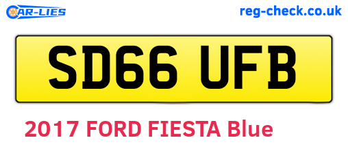SD66UFB are the vehicle registration plates.