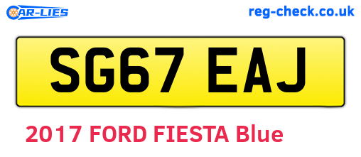 SG67EAJ are the vehicle registration plates.