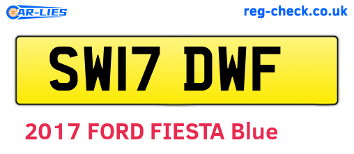 SW17DWF are the vehicle registration plates.