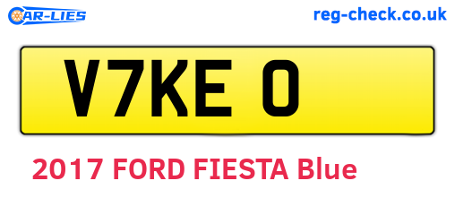 V7KEO are the vehicle registration plates.