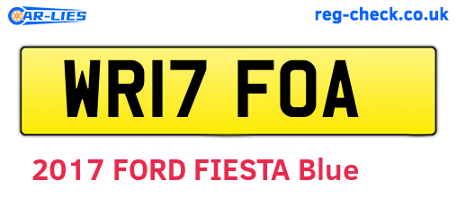 WR17FOA are the vehicle registration plates.