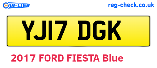YJ17DGK are the vehicle registration plates.
