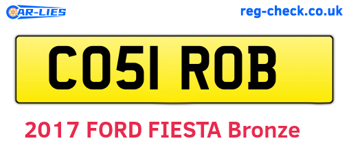 CO51ROB are the vehicle registration plates.