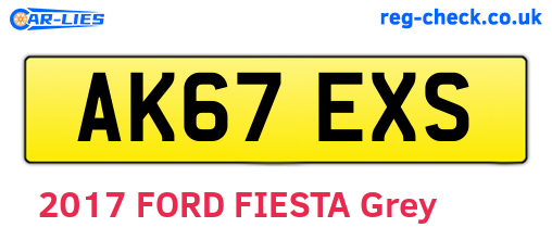 AK67EXS are the vehicle registration plates.